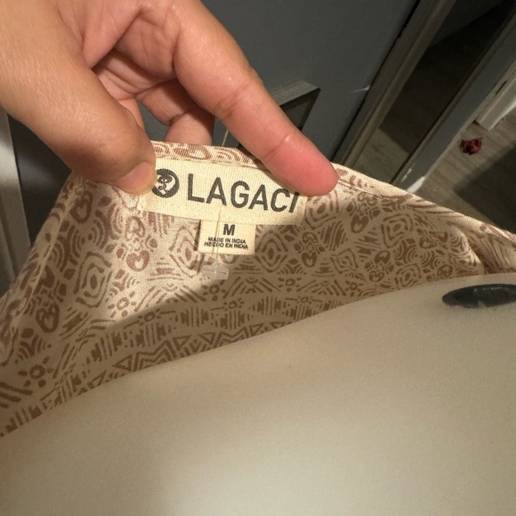 Lagaci Gold Tan Sundress with Scoop Neck and Bishop Sleeves - Picture 5 of 7